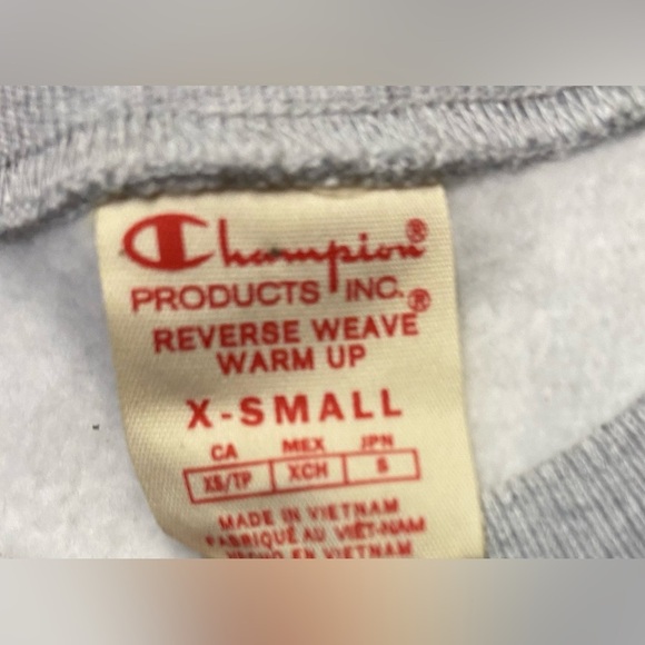 Vintage RARE Champion Reverse Weave Warm Up Turtleneck Sweatshirt Size XS Gray - Picture 5 of 5